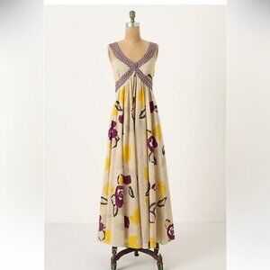 Anthropologie Botanical Crossway Maxi Dress Moulinette Souers size 2 NWT